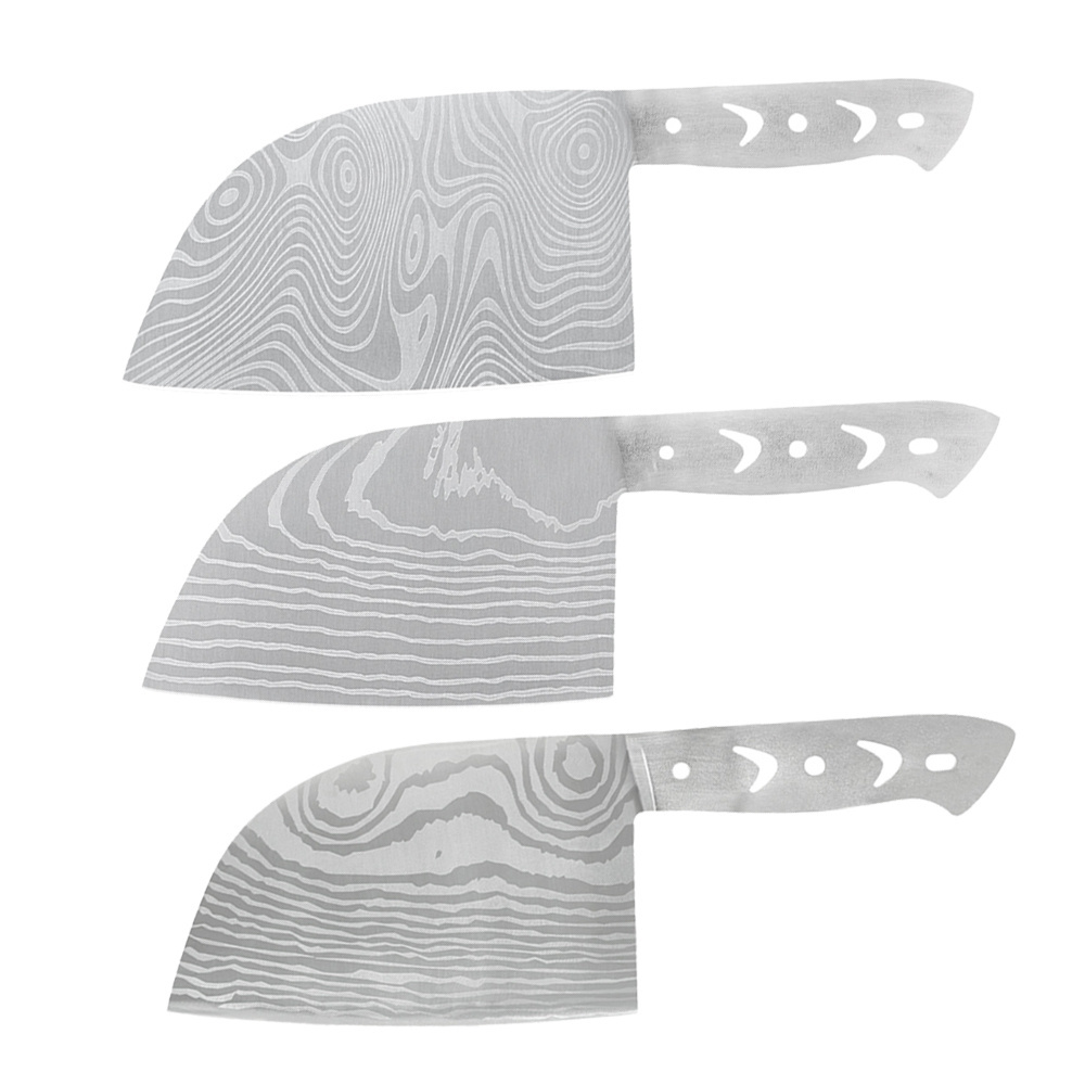 Xingye Factory Big 4mm Thick Damascus Pattern Stainless Steel Butcher Knife Blank Pakistan Chef Knife Blade Blanks Full Tang