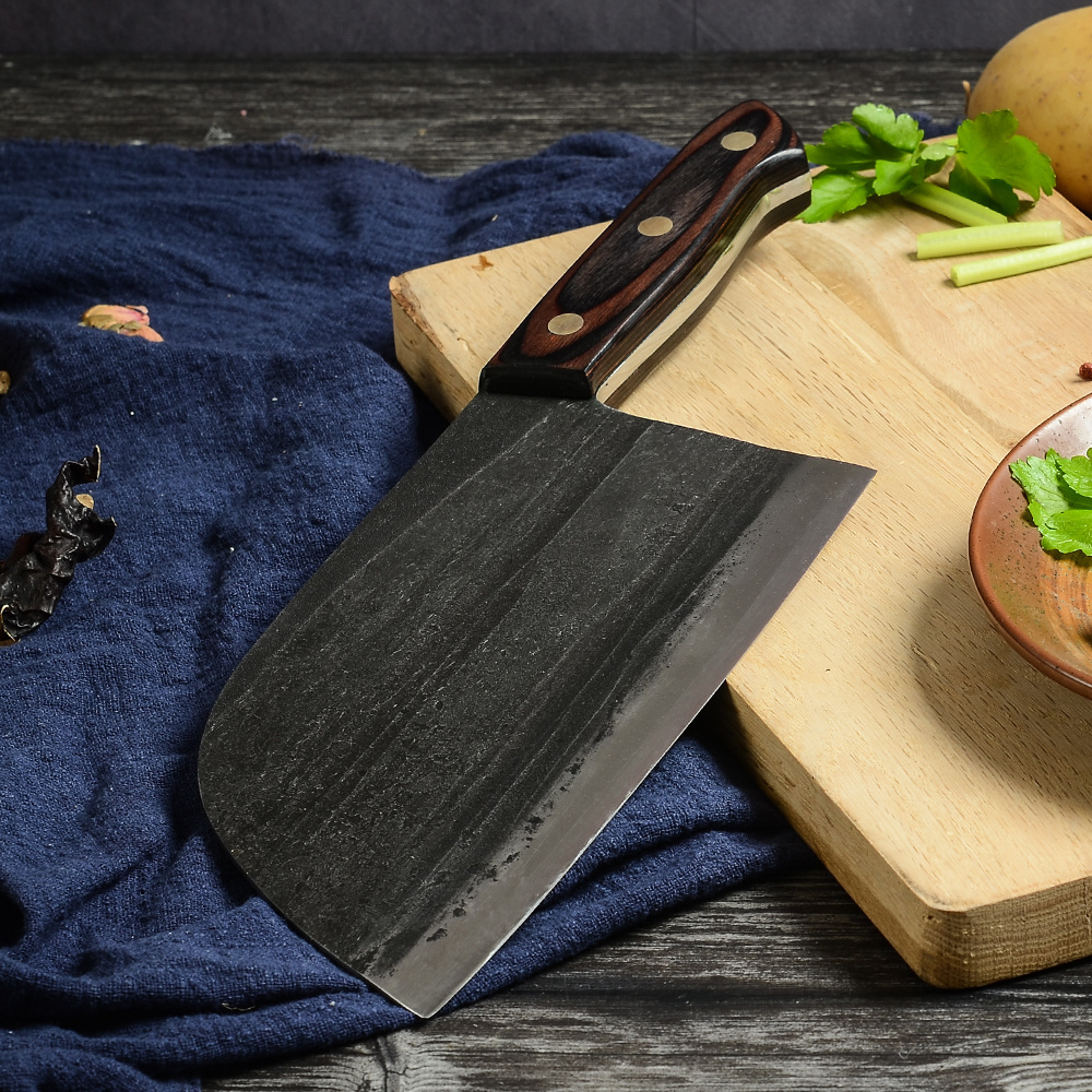 Yangjiang Full Tang Chef Knives Outdoor Big Butcher Stainless Steel Full Tang Big Outdoor Meat Cleaver Forged