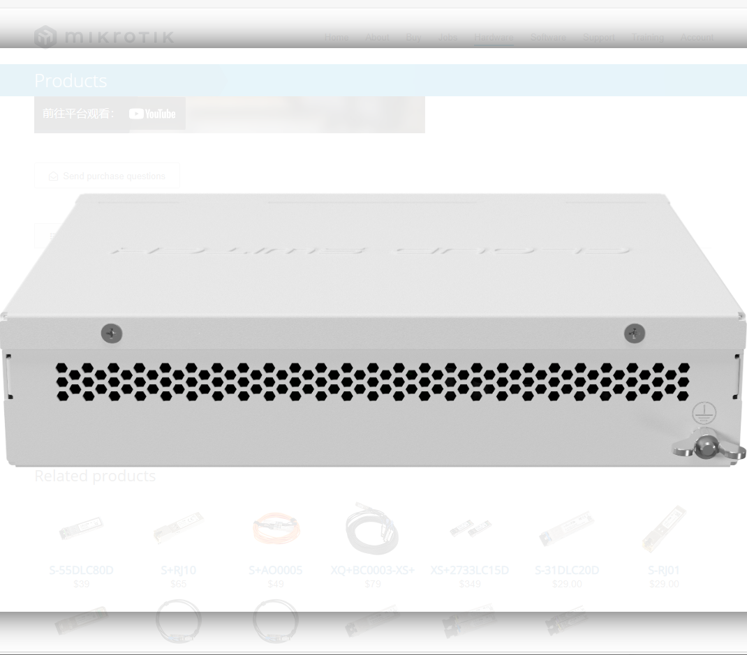 Mikrotik CSS610-8G-2S+IN Network Switch Eight 1G Ethernet ports and two SFP+ ports for 10G fiber connectivity Switch