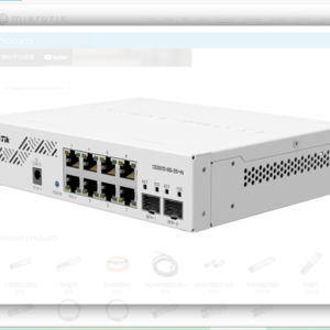 Mikrotik CSS610-8G-2S+IN Network Switch Eight 1G Ethernet ports and two SFP+ ports for 10G fiber connectivity Switch