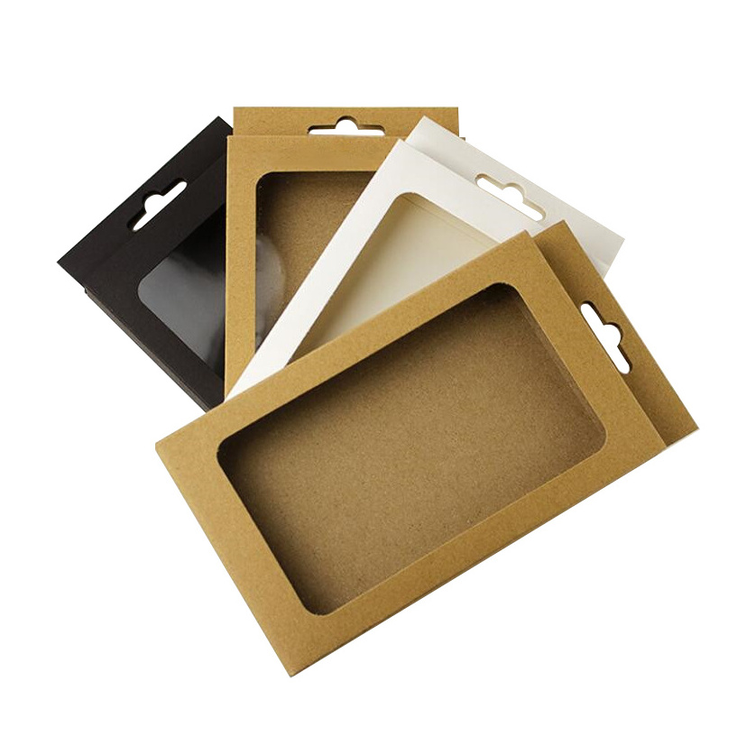 Folding phone case packaging box eco friendly mobile phone cases packaging gift box caja de carton kraft with clear window