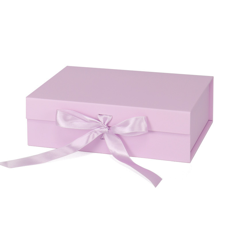 Large Luxury Premium Magnetic Cardboard Gift Box with Ribbon Rectangle Shipping Bxes for Small Business