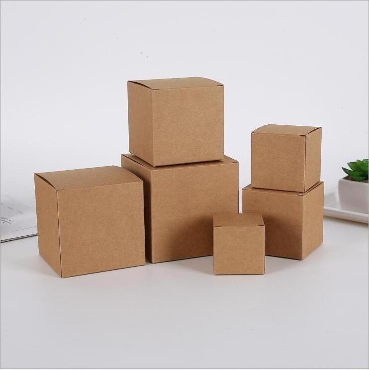 100pc White Black Kraft Paper Cardboard Box Candle Packaging Box Blank Cosmetic Custom Boxes with Logo Packaging