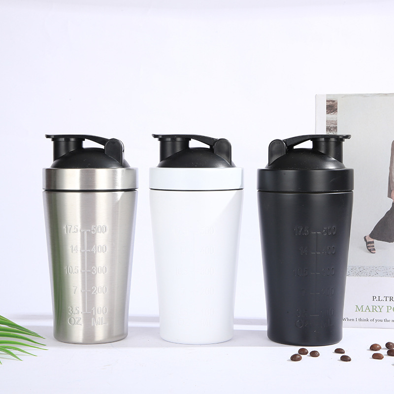 500ml stainless steel protein shaker 750ml stainless steel shaker bottle