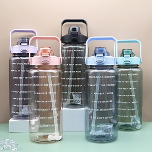 portable 2 Litre clear plastic sports water bottle 2000ML large plastic drinking bottle travel bottle