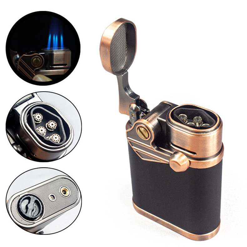 LT01Q602 Cigar Butane Gas Lighter Quad Torch Lighter Smoking Accessories