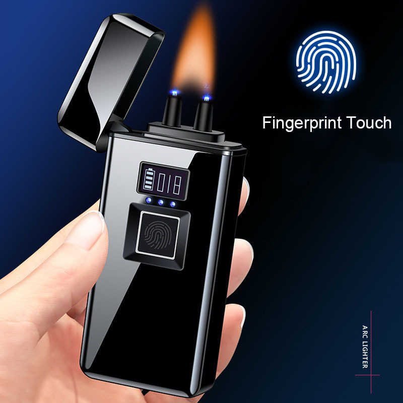 XY830168 Fashion Fingerprint Touch Lighter Electric Lighter USB Rechargeable High Power Lighters Electronic Camping Novelty OEM