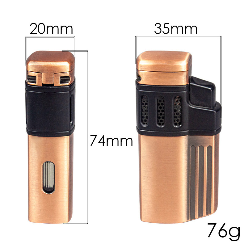 LT01Q603 High Quality Cigar Butane Gas Lighter Quad Torch Lighter With Puncher Smoking Accessories