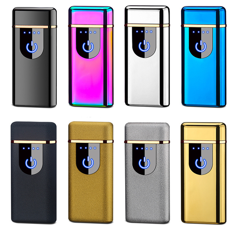 XY830310 Wholesale New Kind Fingerprint Sensor USB Electronic Lighter Double Arc Cigarette Lighters