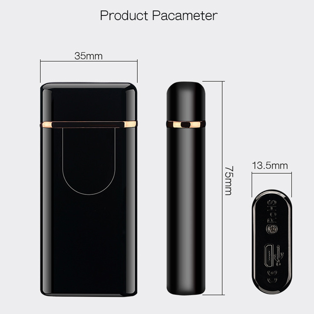 metal electric rechargeable double dual arc lighter for cigarette with USB XY830310