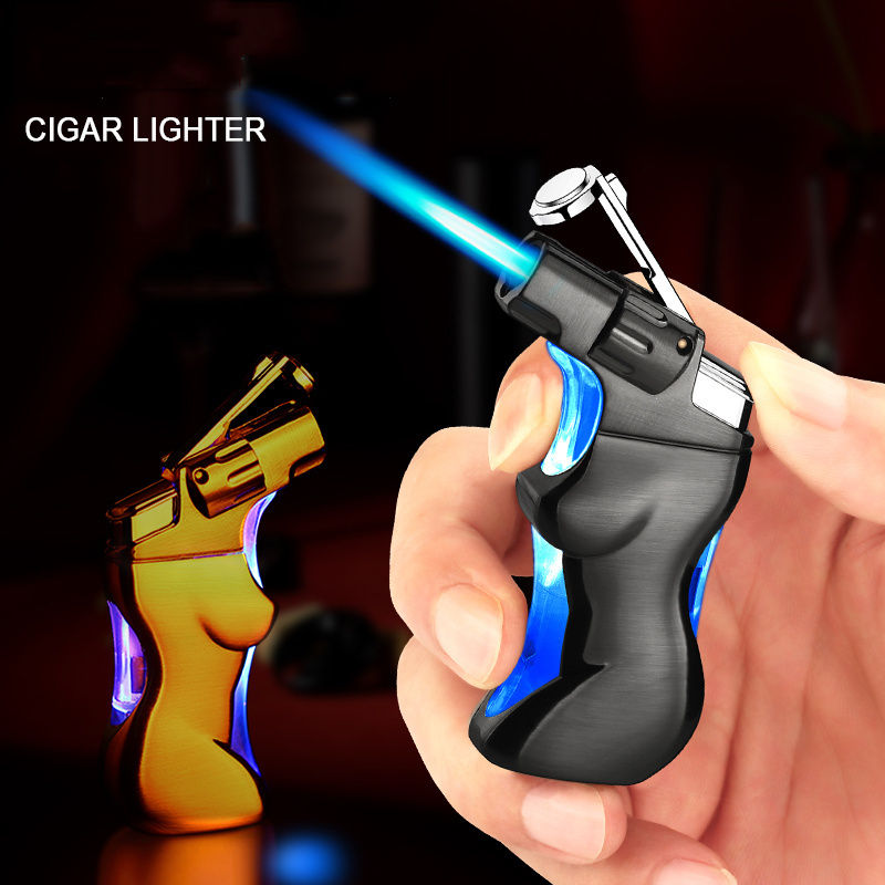 XY830208 Sexy Design Tobacco Gas Lighters Cigar Jet Torch Flame Lighters Butane Inflatable Lighters