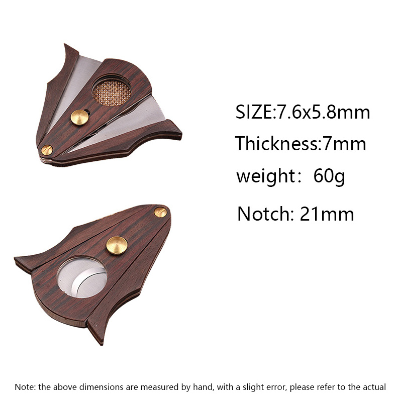 CCUTWS01 Wooden Color Fashion Portable Cigar Cutter Cigar Tool OEM Logo Tobacco Smoking Accessories