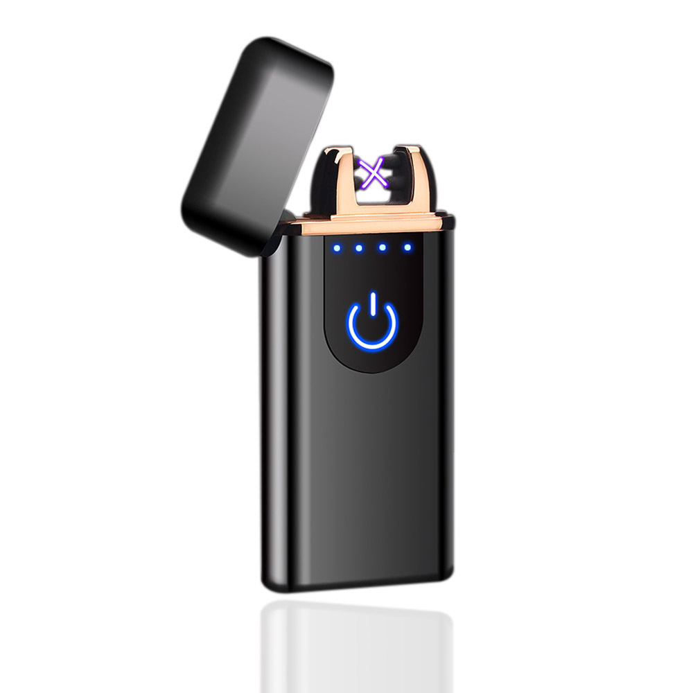 metal electric rechargeable double dual arc lighter for cigarette with USB XY830310