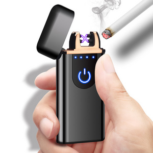 XY830310 Wholesale New Kind Fingerprint Sensor USB Electronic Lighter Double Arc Cigarette Lighters