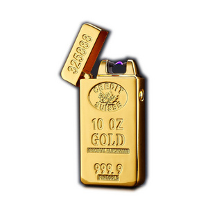 XY830688 Fashion Hot Sale Gold Bars Design Single Arc USB Lighter Rechargeable Impulse Electronic Lighter