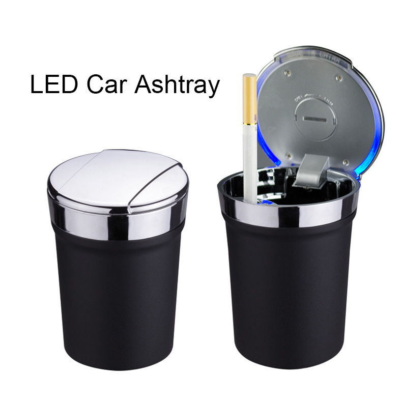 XY500688 Car Ashtray Electric Smokeless Plastic Household Ashtray LED Light OEM Logo Tobacco Smoking Accessories