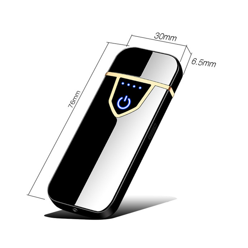 Fashion Slim Mini Touch Windproof Rechargeable Heating Wire USB Lighters Cigarette Eclectic Lighters XY830711 Custom LOGO New