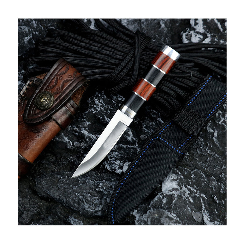 Outdoor Stainless Steel Fruit Knife Small Straight Camping Portable Wooden Handle Tactical Yangjiang Knife