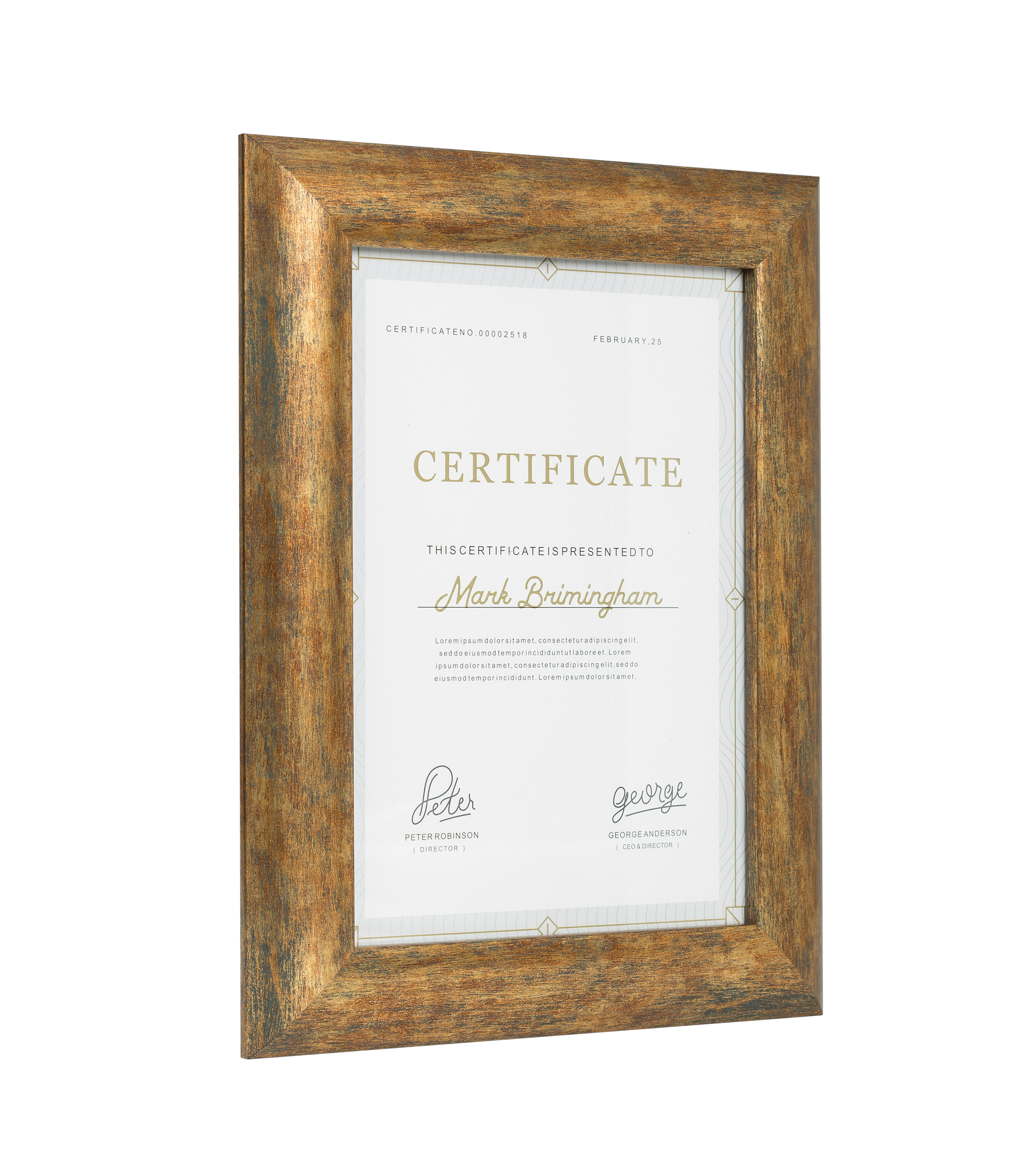 Elegant diploma frame A4 certificate frame from real wood gold elegant decoration 21x29.7 cm picture frame