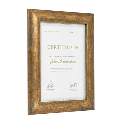 Elegant diploma frame A4 certificate frame from real wood gold elegant decoration 21x29.7 cm picture frame