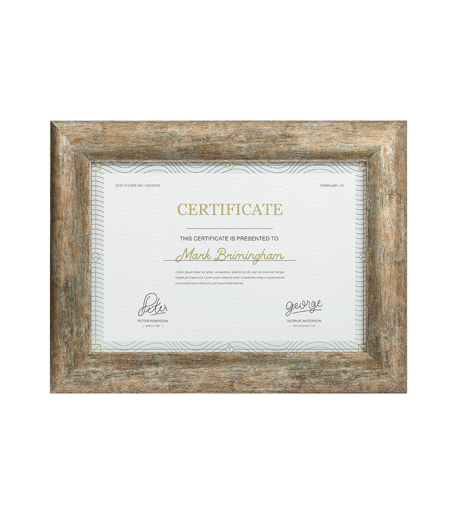 Elegant diploma frame A4 certificate frame from real wood gold elegant decoration 21x29.7 cm picture frame