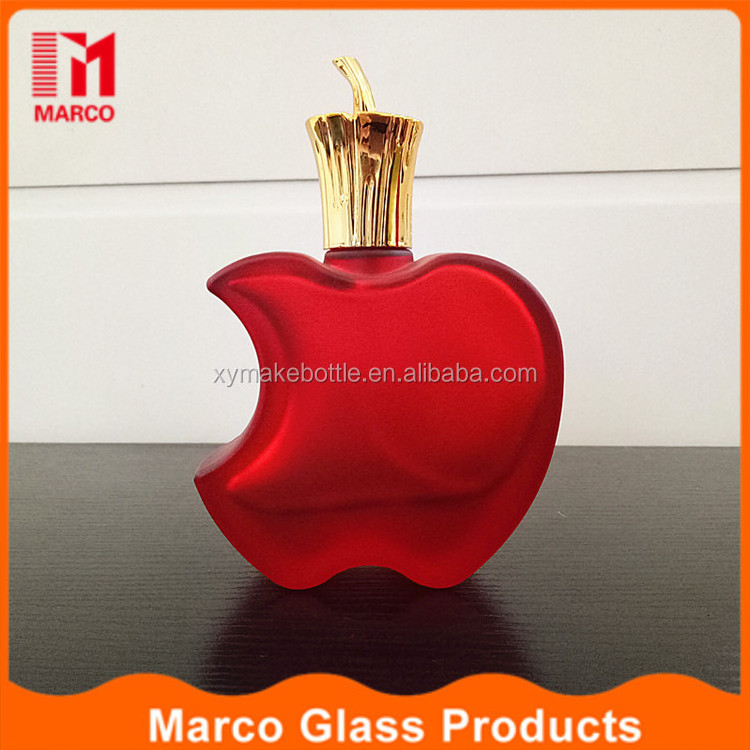 50ml apple logo aluminum cap spray red empety perfume glass bottle