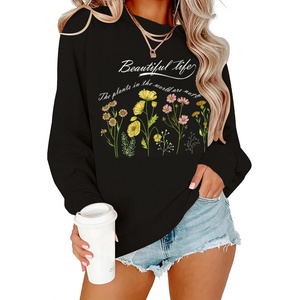 Custom solid color printed casual large women's hoodie elegant women's casual dress design tops wholesale manufacturers