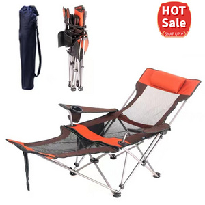 Hot sale net Portable Folding Camping Chair with Carrying Bag Wholesale Outdoor Beach Lounge   Adjustable Zero Gravity Recliner