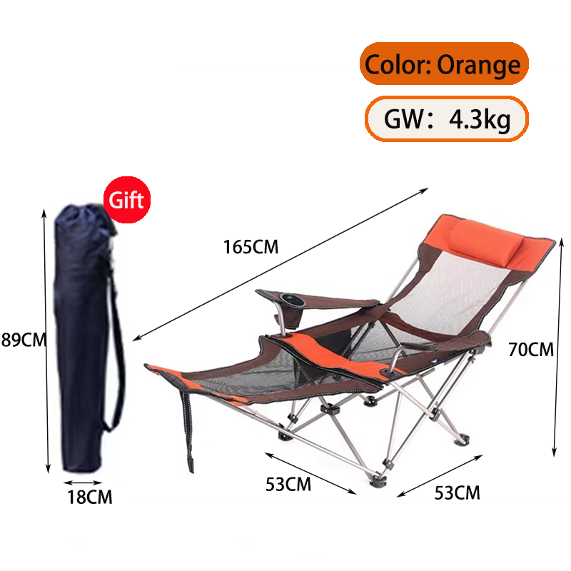 Wholesale  net Portable Folding Camping Chair with Carrying Bag Outdoor Beach Lounge   Adjustable Zero Gravity Recliner