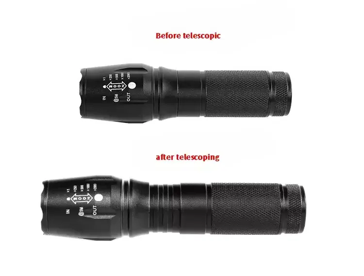 Portable outdoor home emergency LED flashlight high lumen T6 waterproof LED zoomable tactical flashlight