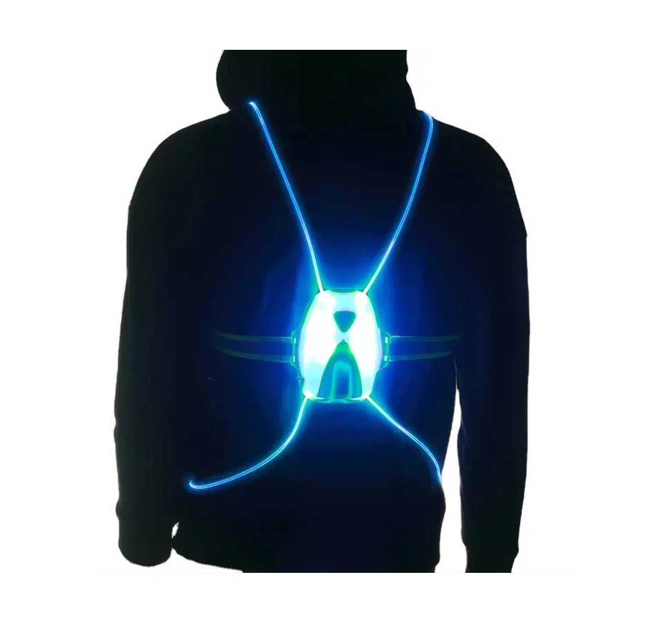 hot riding and running LED strip USB rechargeable super bright front light safety reflective vest