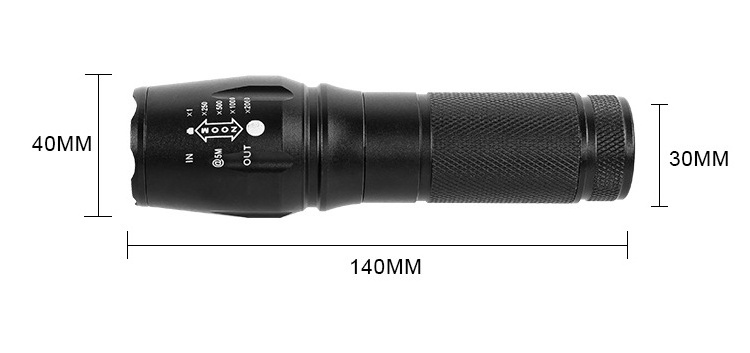 New High Lumens 5 Modes LED Aluminum Zoomable self defense Flashlights for Emergency and Camping