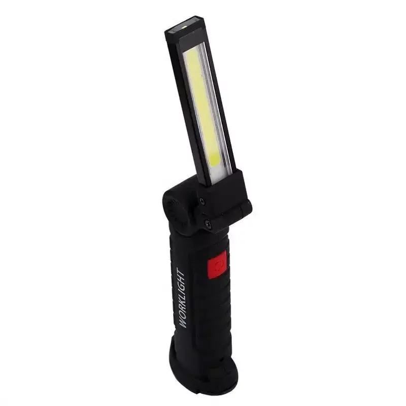 Portable folding LED inspection rechargeable garage light magnetic COB work light with hook and top light