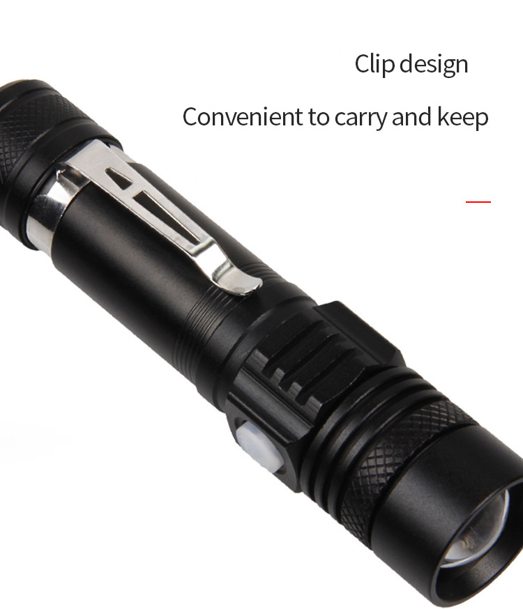 Factory custom strong light Usb rechargeable zoomable spotlight led hunting flashlight