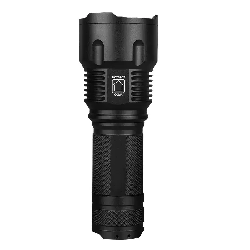 Ultra Long Range Tactical Waterproof Flashlight P50 Long Distance Led Flashlight Torch 1 Km 1000 Lumen Black Battery Aluminum 70