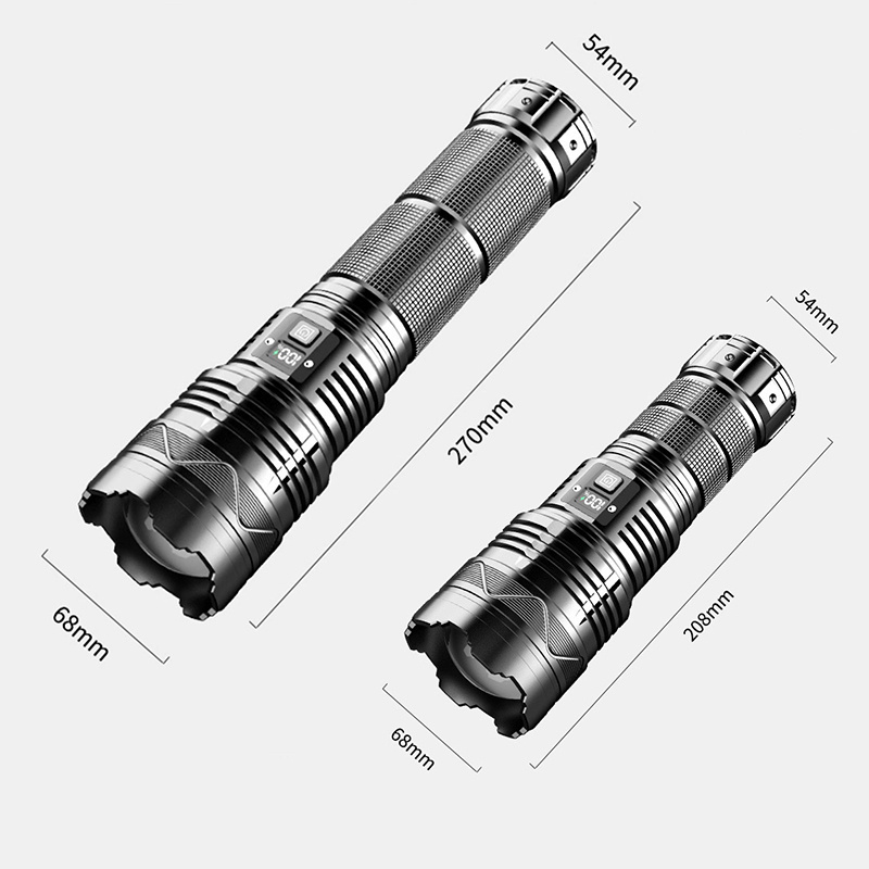 Led White Laser Strong Light Camping Lighting Adjustable Telescopic Emergency Rechargeable Flashlights 12 18650 IP67 Convenient