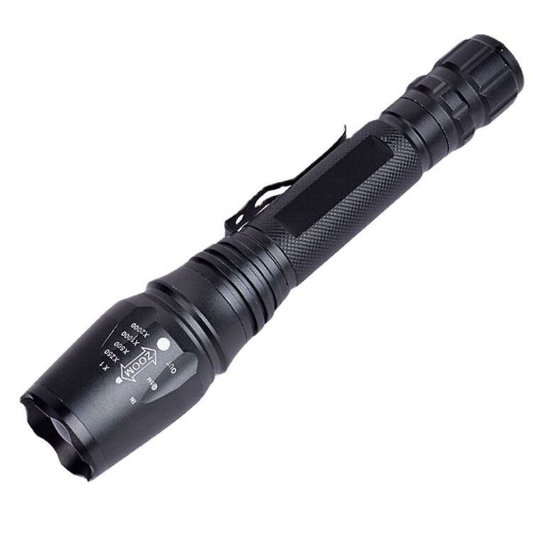 outdoor zoomable built-in charging night camping riding high beam night fishing flashlight