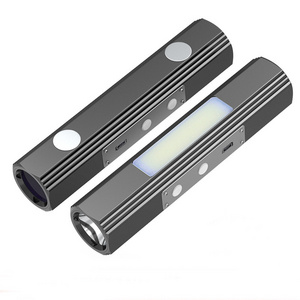 High lumen 18650 battery portable fast charging white light ultraviolet flashlight with usb interface