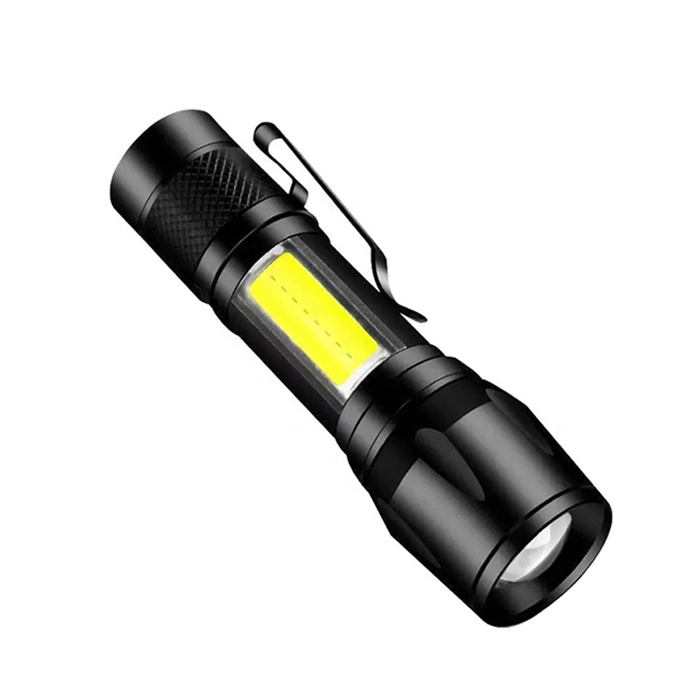 Portable outdoor camping fishing hiking super bright mini cob torch zoomable led rechargeable tactical flashlight