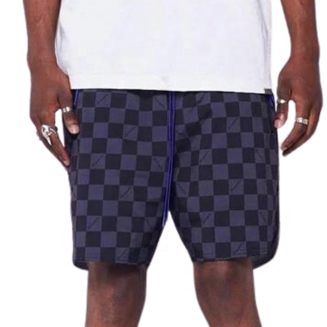 New Arrival Casual Style Nylon Shorts With Checkerboard Print Multi Color Custom Sublimation Print Logo Shorts