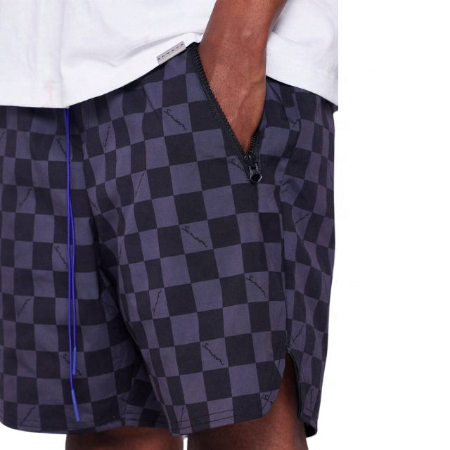 New Arrival Casual Style Nylon Shorts With Checkerboard Print Multi Color Custom Sublimation Print Logo Shorts