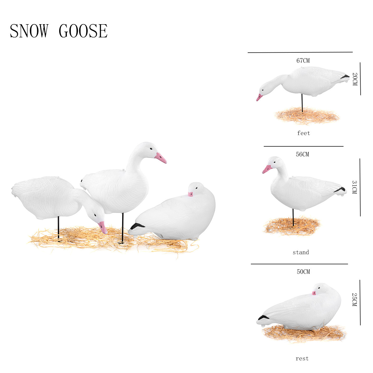 Wholesale  Snow Goose Decoy Plastic Goose Decoy For Outdoor Goose Hunting