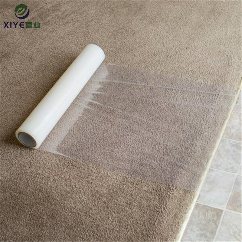 custom thickness dust prevention protection plastic film transparent pe film in roll for carpet