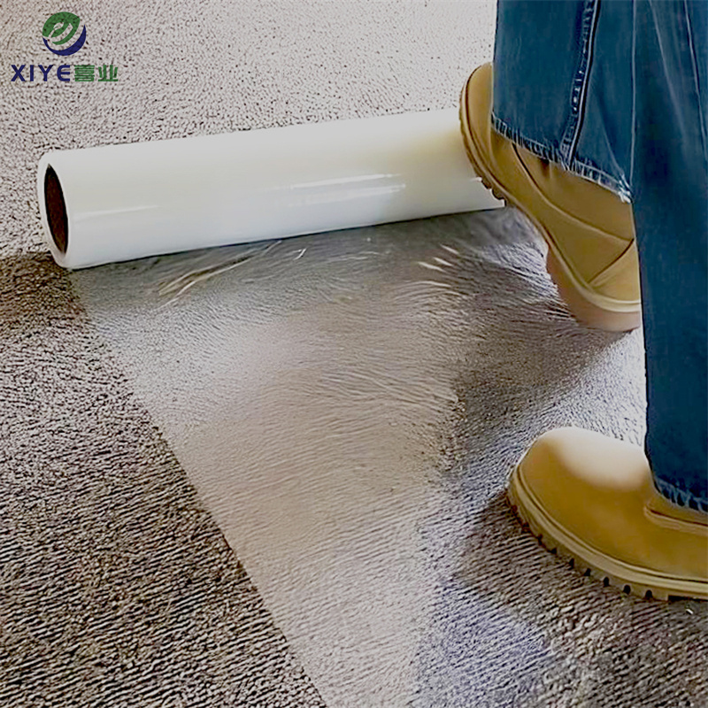 custom thickness dust prevention protection plastic film transparent pe film in roll for carpet