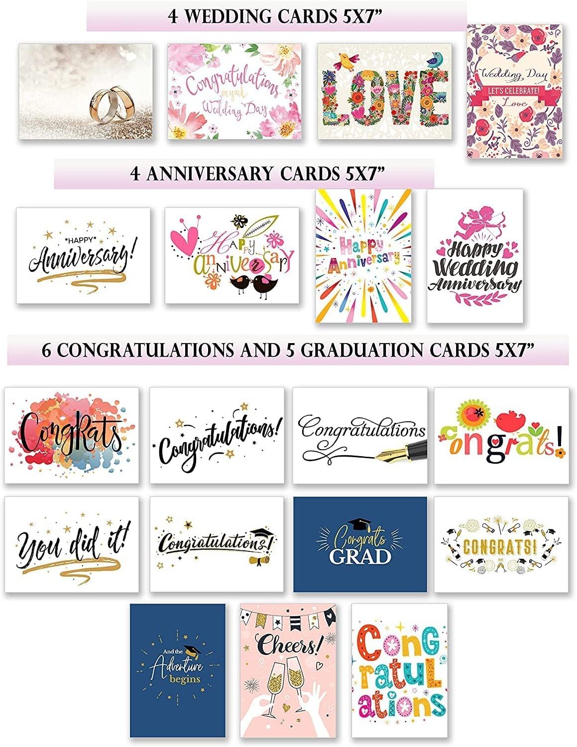 custom printing large all occasion unique greeting cards with stickers and envelopes