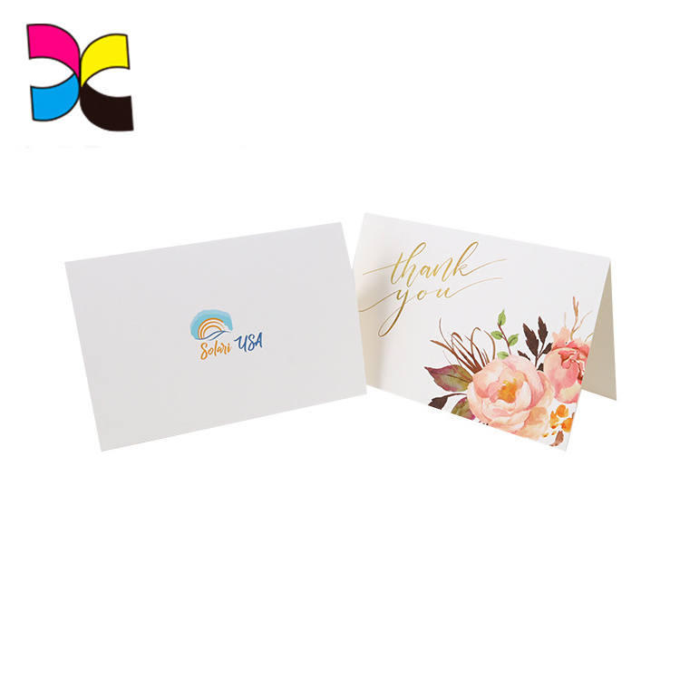 Beautiful custom printing Golden hot stamping Greeting card or Thank you card