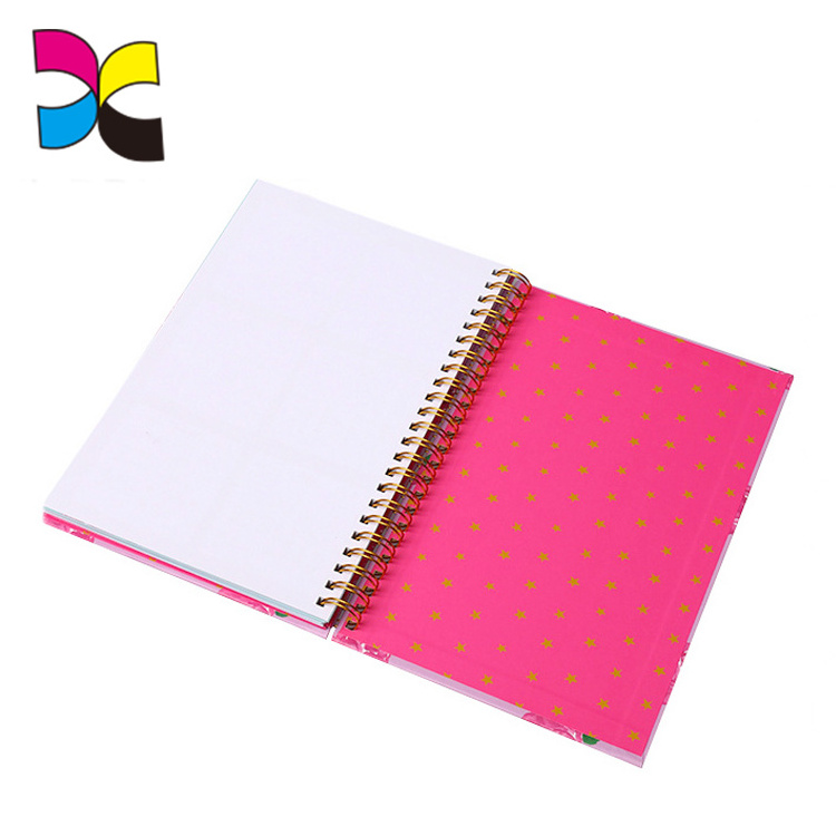 Wholesale high quality customized design Hot sale paper soft cover student  spiral notebook