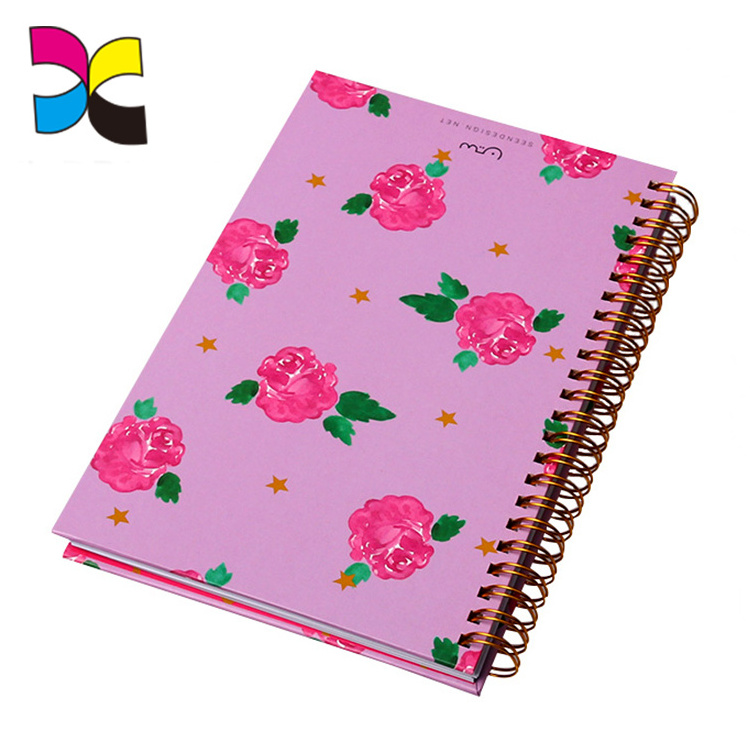 Wholesale high quality customized design Hot sale paper soft cover student  spiral notebook