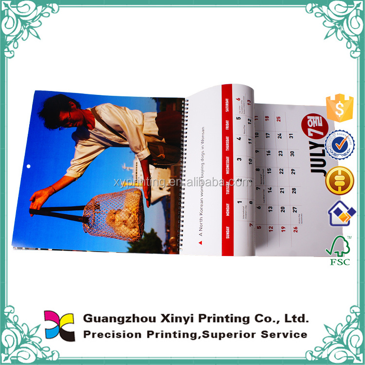 365 Days Desk wall calendar customized OEM art paper printing Calendar