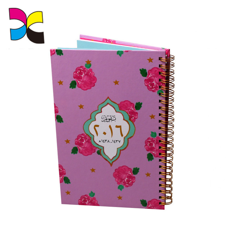 Wholesale high quality customized design Hot sale paper soft cover student  spiral notebook